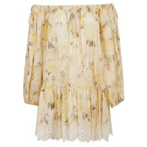 Zimmermann Off-The-Shoulder Cotton Dress With Tiered Ruffle Hem - NWT